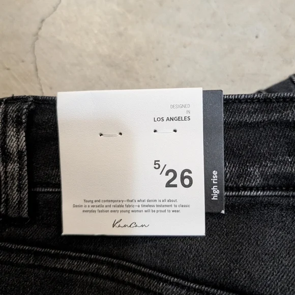 NWT Kancan Denim Shorts Women's 5/26 High Waist Dark Gray - Picture 4 of 9